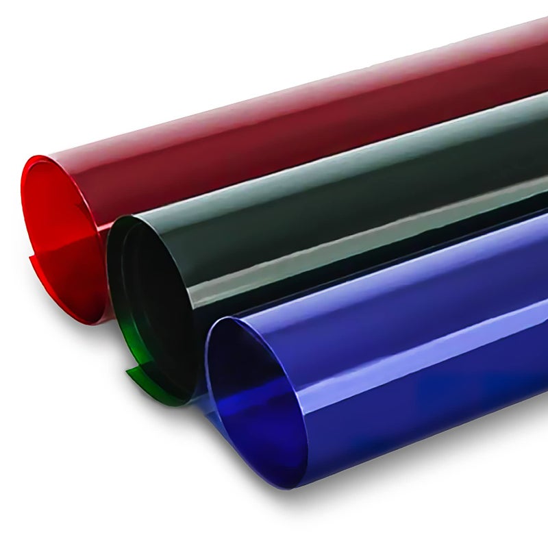 Selens 15.8x19.7in Pack of 3 Transparent Color Correction Lighting Gel Filter Plastic Sheet in 3 Colors for Photo Studio Strobe Flashlight (Red, Green,Blue) - Image 1